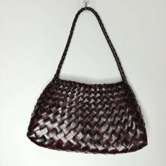 Dragon Diffusion rosanna woven leather shoulder bag in dark brown - Picture 5 of 13